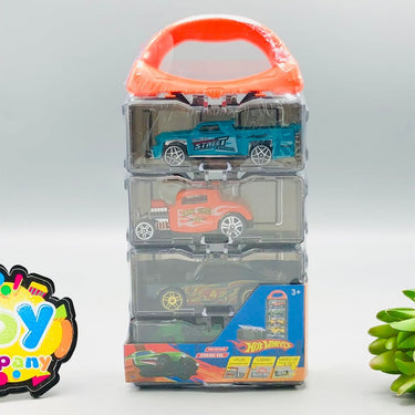 4Pcs Hot Wheel Diecast Cars with Display Racks - Assortment